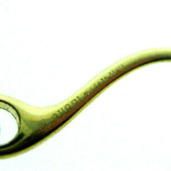 GUCCI 18K YELLOW GOLD PRASIOLITE HORSEBIT EARRINGS - Picture 5 of 5